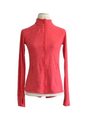 Ideology Coral Pink Mock Neck Front Zipper Pockets Athletic Jacket Top Size XS thumbnail 2