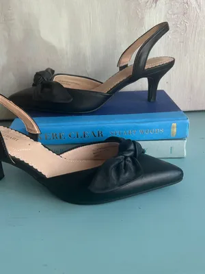 Isaac Mizrahi New York Bow Slingback Kitten Heels Black Size 7 thumbnail 3