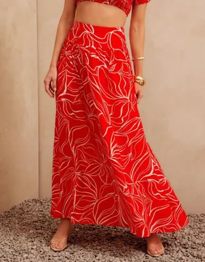 Red Midi Skirt thumbnail 1