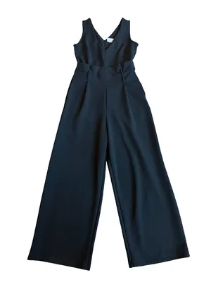 Anthropologie Black Sleeveless Jumpsuit Black Wide Leg Dress Up Down SIze Small thumbnail 1