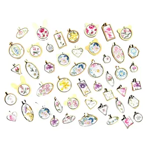 Small Triangle Handmade Embroidered Loom Pendants from Vintage Handkerchiefs thumbnail 2