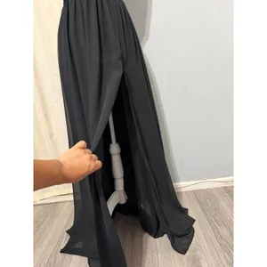 Lulus Maxi Dress XS Heavenly Hues Black Deep V-Neck Side Slit Gown Prom Romantic thumbnail 6