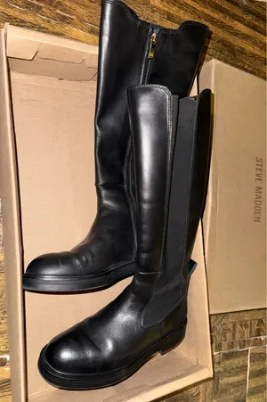 Steven By Steve Madden Karsten black leather riding boots 8.5 thumbnail 3