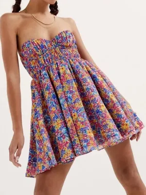 For Love and Lemons Sasha Mini Dress Floral Bustier Medium NEW thumbnail 1