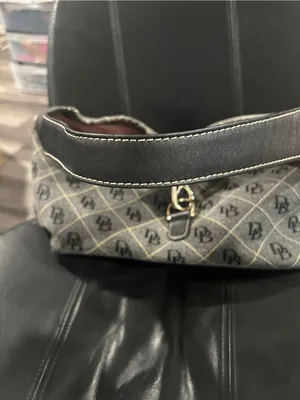 Dooney & Bourke Black and Gray Monogram Hobo with Gold Hardware thumbnail 3