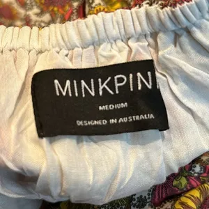 MINKPINK Yasamin Tiered Midi Dress in Pink Yellow Floral M thumbnail 5