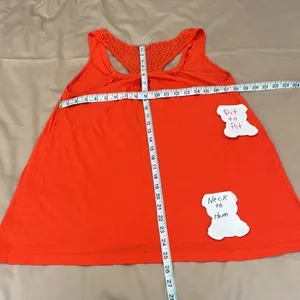 Daisy Fuentes size large beautiful orange lace accent tank top EUC thumbnail 8