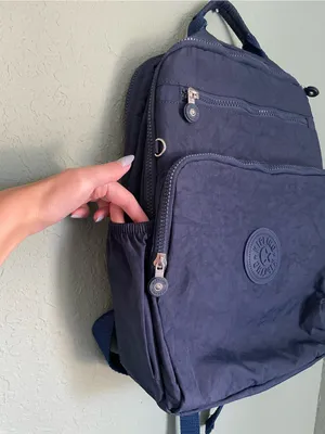 Kipling Tablet City Backpack Blue Elastic Side Pockets thumbnail 6