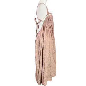 Free People Bohemian Beachy Seersucker Poppy Midi Dress Sundress Blush Medium thumbnail 10