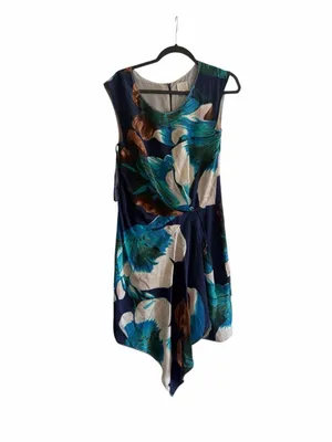 Anthropologie Coquille Size 2 drape wrapped waist floral waterfall front silk li thumbnail 2