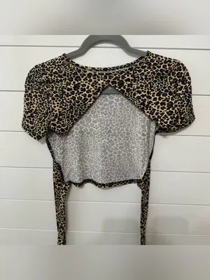 Shein animal print blouse that ties in the back thumbnail 3