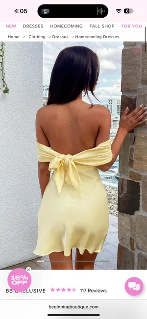 Beginning Boutique Dress Mini Yellow Satin Dress thumbnail 2