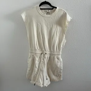 Free People Throw and Go Short Sleeve Shortsie in Sea Salt Size Small thumbnail 2