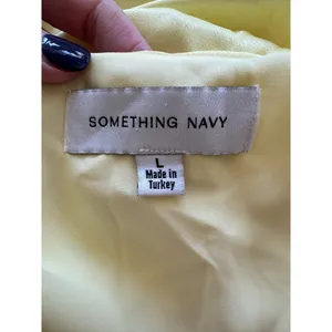Something Navy Dress Women Large Yellow Silky‎ Essential Criss Cross Back Slip thumbnail 10