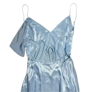 For Love & Lemons Pastel Blue Satin James Maxi Dress Womens M thumbnail 5