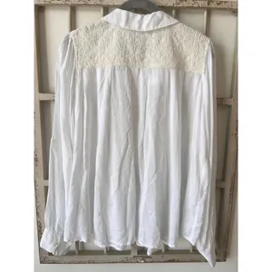 Roller Rabbit White Embroidered Yoke Peter‎ Pan Collar Viscose Blouse Small thumbnail 4