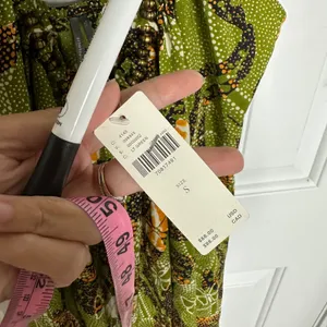 Anthropologie Kenzie Parrott green butterfly nature midi dress small vacation‎ thumbnail 8