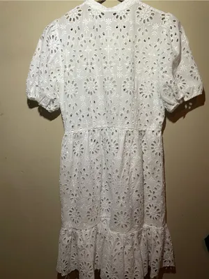 J. Crew White Eyelet Button-Front Dress thumbnail 2