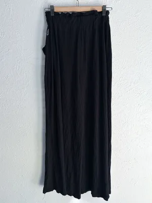 FP Movement Blissed Out Wide Leg Pants Black Ribbed High Rise Small thumbnail 6