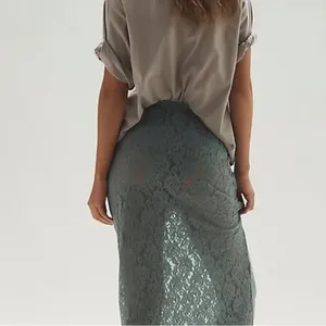 NWT Anthropologie Teal Lace Maxi Skirt Boho Size XS thumbnail 3