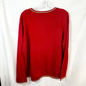 White Stag XL Christmas Sweater‎ Santa Embroidered Merry Red Gold Ugly 1107 thumbnail 5