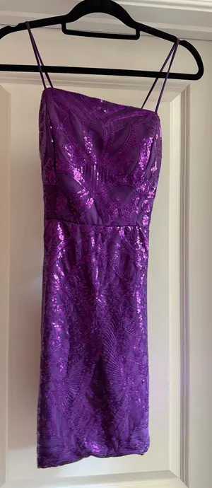 Purple sequin hoco dress Size XS thumbnail 1