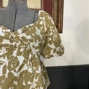 Free The Roses Cotton Floral Peplum Open Tie Back Top - Sz Med 💚🎀 thumbnail 7