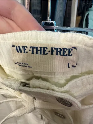 NWOT Free People We The Free Park Ave Pants - ivory - Large thumbnail 12