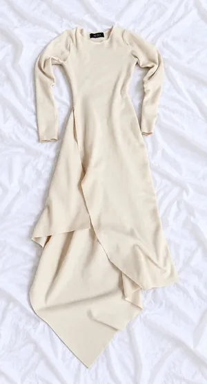 AKIRA Cream Asymmetrical Maxi Sweater Dress – Size Small thumbnail 1