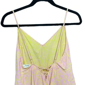 Anthropologie Lilka Saffron Romper Culottes Tie‎ Back Floral Pink Yellow Small thumbnail 8
