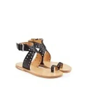 Isabel Marant 35 / 5 toile Jusip Malick Black Leather Sandal Ankle Toe Strap thumbnail 8