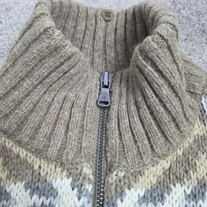 Vtg Lauren Ralph Lauren Womens Tan Fair Isle Full Zip Sweater Vest Size Medium thumbnail 5