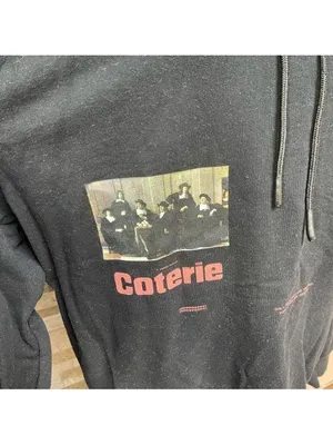 COLLUSION Unisex Lounge cotton set pants & sweat shirt hoodie black with graphic thumbnail 6