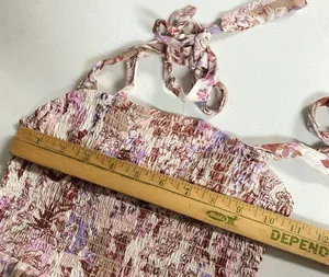 No Comment Women’s floral smocked tie shoulder midi dress small thumbnail 6