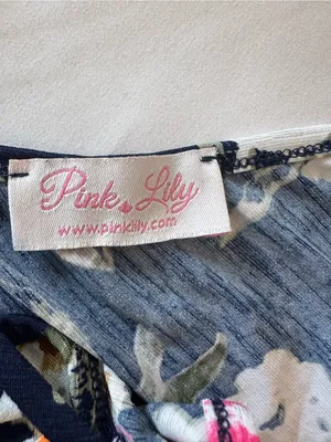 Pink Lily Navy Floral Cold-Shoulder Romper with Crisscross Straps thumbnail 5
