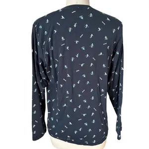 SKIMS Boyfriend Long Sleeve T-shirt in Washed Onyx Ski Print Size XL thumbnail 7