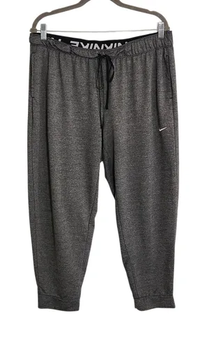 Nike Women's Gray Cropped Dri-Fit Jogger Pants Size XL thumbnail 1