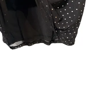 Nine Britton Womens Black Silver Foil Polka Dot Mesh Mock Neck Cap Sleeve Top S thumbnail 3