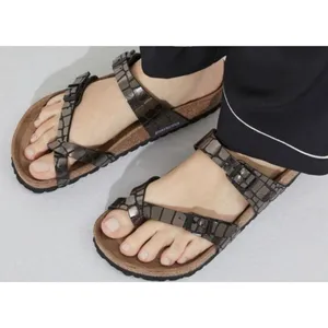 Birkenstock Mayari Microfiber Gator Gleam Copper Sandal Women Size 8 New thumbnail 5
