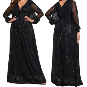 NWOT Sequined Formal Gown Black Size 16 thumbnail 2