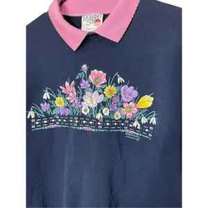 Vintage Morning Sun 90s Grandmacore Flower Print‎ Crewneck Sweatshirt Large thumbnail 2