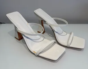 Amazon White Strapped Block Heels NWOT thumbnail 1