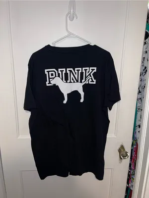 PINK Victoria's Secret Black Pocket Tee - Sz XL thumbnail 2