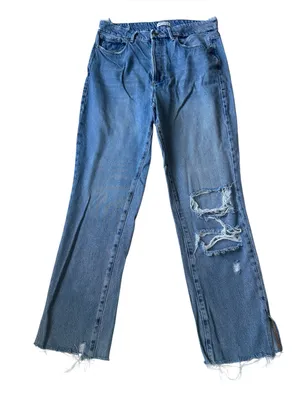 Good American Good Boy High-Rise Distressed Boyfriend Jeans thumbnail 1
