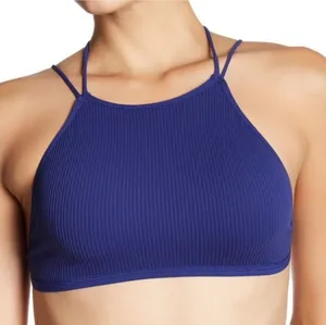Free People High Neck Bralette in Navy Blue NWT thumbnail 1
