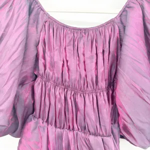 Altar'd State Womens Holographic Purple Amabella Puff Sleeve‎ Mini Dress Size S thumbnail 7