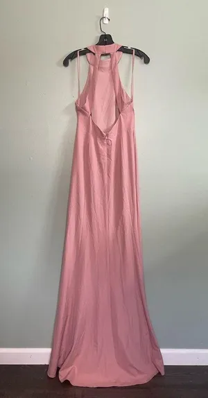 BHLDN Montreal Crepe Dusty Pink High Neck Maxi Bridesmaids Dress SZ 6 thumbnail 7
