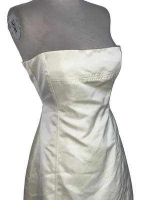 WeWoreWhat Strapless Peplum Mini Dress in Ecru 2 New Womens Strapless thumbnail 5