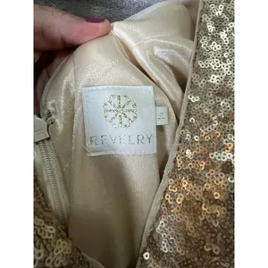 Revelry Dawson Champagne Gold Sequin Maxi Dress Sz 14 Bridesmaid Formal Gown New thumbnail 5