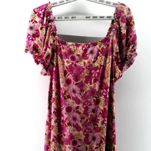 NWT No Comment Plus Womens Pink Purple Floral Stretch On Off Shoulder 3X Dress thumbnail 2